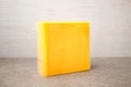 Cheddar cheese on a white background